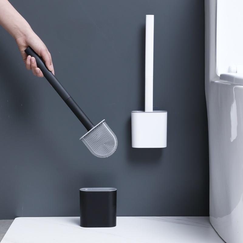 Brush Bristle Set - 실리콘 화장실 브러쉬 세트 벽걸이형 이중