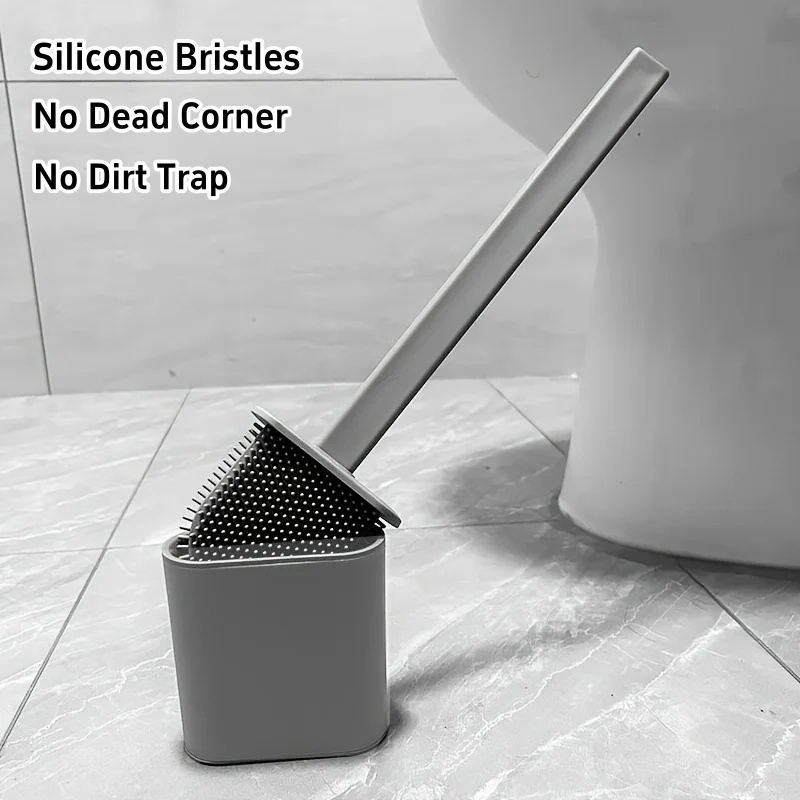 Brush Bristle Set - 변기 브러시 방수 기능 포함, 받침대가
