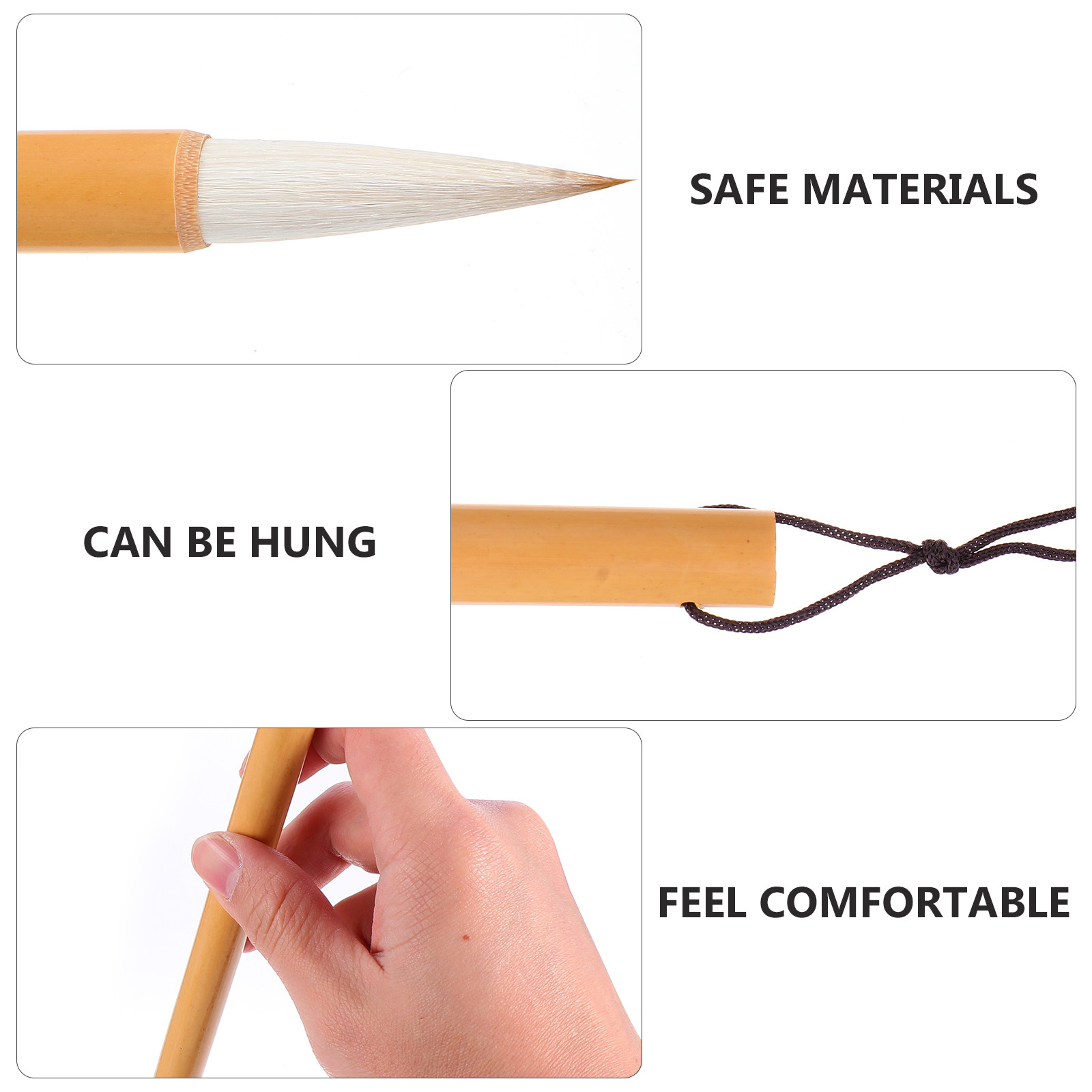 3Pcs 중국 서예 브러쉬 세트 초보자를위한 양모 강모 - Brush Bristle Set 리뷰 및 가격