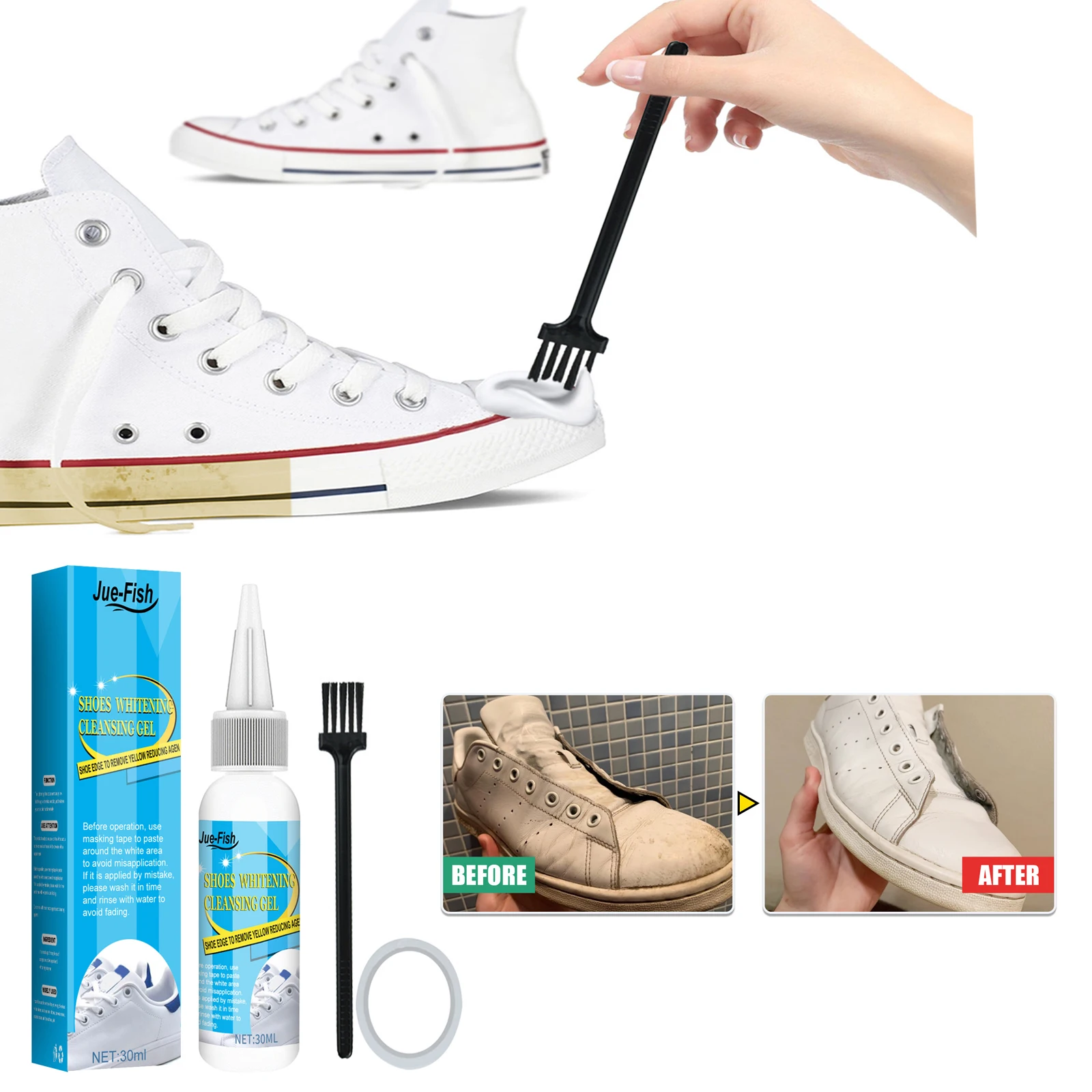 흰색 신발 청소 젤 얼룩 먼지 제거제, 신발 세척 운동 - Sneaker Cleaning Kit 리뷰 및 가격