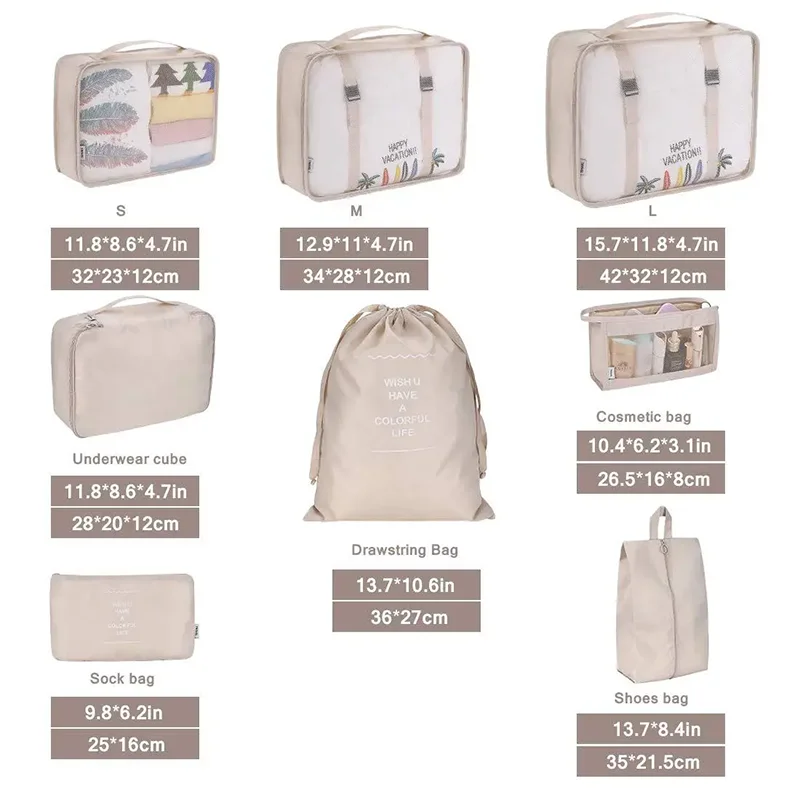 7종 세트 여행용 정리 가방, 여행 가방 패킹 큐브,  - Shoe Bag Dust 리뷰 및 가격